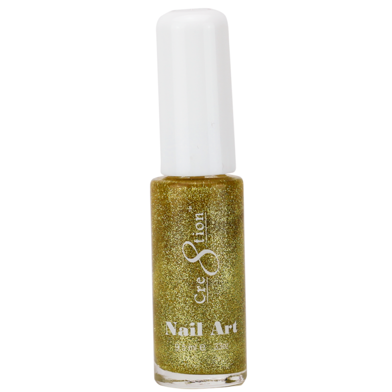 Cre8tion Nail Art Design Thin Detailer, Gold Glitter, 0.33oz